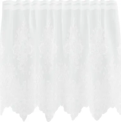 Produktbild von vidaXL Spitzenvorhang mit Vorhängen Floral Weiß 80 x 150 cm Polyester