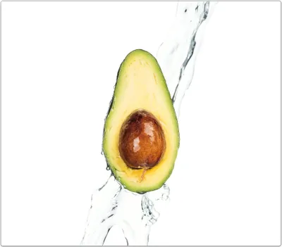 Produktbild von Spritzschutz Herdabdeckplatte Schneidebrett aus Glas Avocado auf Wassersplash 1-Teilig (60x52cm)