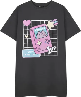 Obrázek produktu pro Pusheen - "Gameboy" dámské tričko s krátkým rukávem NS8509 (S) (Charcoal)