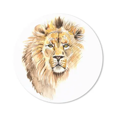Produktbild von MuchoWow® Mauspad Mousepad Illustration - Löwe - Braun 50x50 cm - Mousepads - Maus Mat - Pad - Mausunterlage - Vinyl