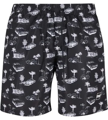 Immagine prodotto di Pantaloncini da bagno Urban Classics da uomo con motivo nero/bianco - L