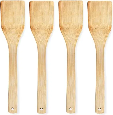 Produktbild von Bamboo-Holz-Kochutensatz, Kochutensatz, Holz, 4 hochwertige Kochutensätze, Holz-Löffel, Holz-Spatel