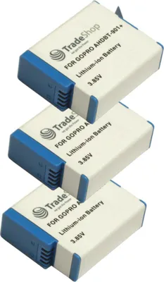 Produktbild von 3x Trade-Shop Hochleistungs Li-Ion Akku 3,85V 1900mAh für Hero 9 Black, Hero 10 Black, Hero11 Black ersetzt AHDBT-901, ADBAT-001