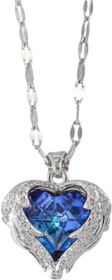 Image de Collier avec des cœurs en cristal bleu, avec amour