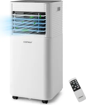 Produktbild von COSTWAY 4in1 mobile Klimaanlage 9000BTU/2,6KW für 52m³ Entfeuchter tragbar Air Conditioner mit 2 Geschwindigkeiten, Schlafmodus, 1,5m Abluftschlauch & Fernbedienung, R290, EEK A