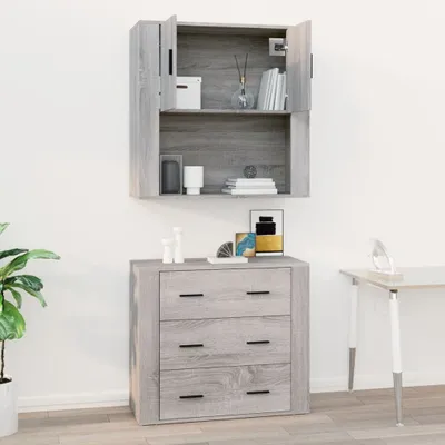 Produktbild von Cloris Designermöbel Wandschrank Grau Sonoma 80x33x80 cm Holzwerkstoff 2024 Neu