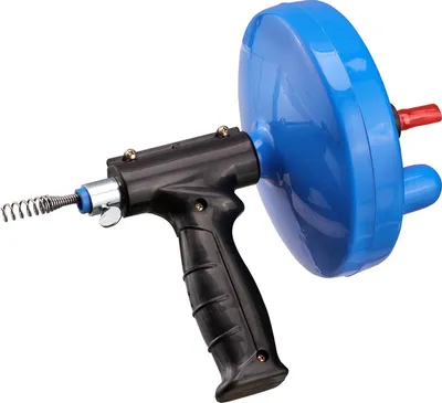 Produktbild von Haas Rohr-Reinigungsspirale mit Maschinenanschluss und Pistolenhandgriff, 4,5 m, blau/schwarz (1 Stück)