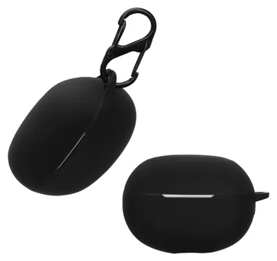 Produktbild von kwmobile Schutzhülle für Xiaomi Realme Buds Air 5 Pro Hülle - TPU Silikon Case für Kopfhörer Ladecase - stoßfestes Cover mit Karabiner - Schwarz