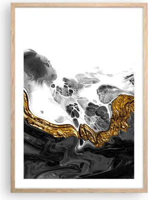 Produktbild von Gerahmtes Poster - Rahmen in heller Eiche - Abstraktion verschüttet Kontrast - 50x70 cm - Wand Bild - Wanddeko - Wandbilder - Kunstposter - Wandposter - Bilderrahmen - Bilder - P2NPA50x70-4498