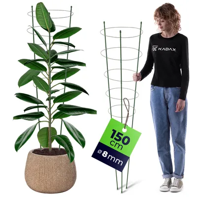 Produktbild von KADAX Rankhilfe für Pflanzen, 150 cm, 1 Stück, Pflanzenstütze aus Stahl, Blumenstütze, Pflanzenhalter, Rankgitter für Kletterpflanzen im Garten oder Blumentopf, Rankturm für Tomaten