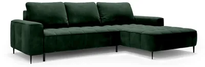 Imagen del producto de Sofá rinconera con arcón Francessco derecha Verde oscuro