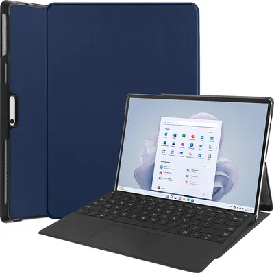 Zdjęcie produktu dla Pokrowiec ochronny na Microsoft Surface Pro 9 13 cali 2022 Slim Case z funkcją podstawki i funkcją automatycznego usypiania/budzenia Niebieski
