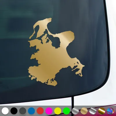 Produktbild von PantherPixel Insel Rügen Aufkleber Umriss Kontur Ostsee Sticker Auto Geschenkidee Farbe Gold