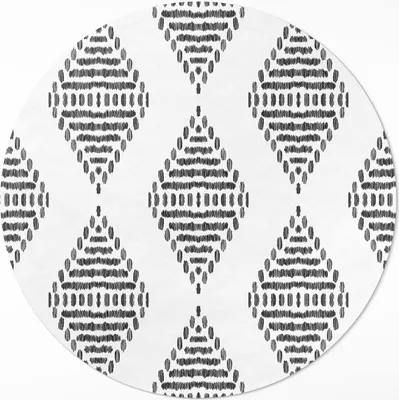 Produktbild von Rhomben aus Linien – Vinyl Fußmatte – Ø 150cm – Rutschfest – Pflegeleicht & Langlebig