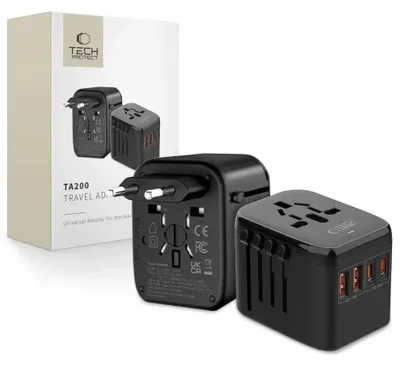 Produktbild von Tech-Protect TA200 EU-/UK-/US-/AU-Adapter - schwarz