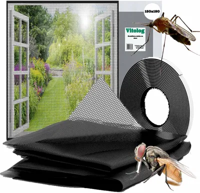 Obrázek produktu pro Síť proti hmyzu, moskytiéra, síť proti hmyzu do oken | 150 x 180 cm, černá