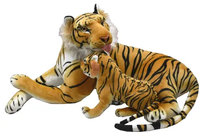Produktbild von Tiger XXL Kuscheltier 90cm Mama mit Kind Tigerjunges Plüschtiere