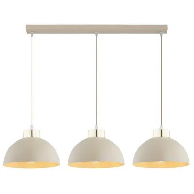 Produktbild von FKL DESIGN Home Deco Deckenlampe Deckenleuchte 3-flammig E27 Metall Lampeschirme Lampe aus Serie (Ecru, BZ3)