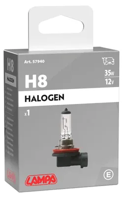Image de Ampoule Lampa 12V halogène H8 35W PGJ19-1 avec homologation, 1 pièce