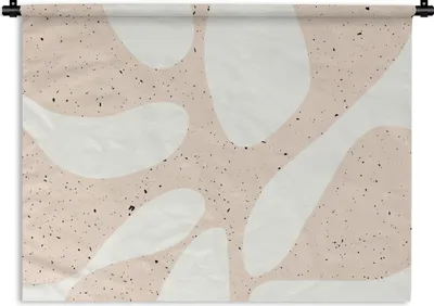 Produktbild von MuchoWow® Wandteppich Wandbehang Pflanzen - Abstrakt - Rosa - Pastell 90x67.5 cm Tapisserie Dekoration Wandtuch - Fototeppich - Wand-Skulpturen