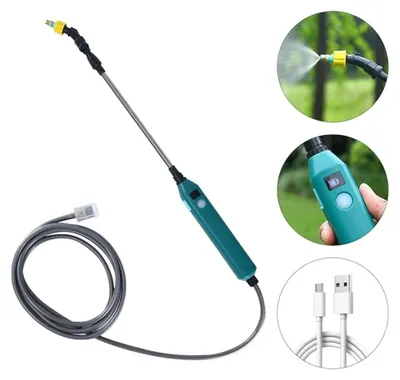 Produktbild von Elektrischer Pflanzensprüher Akku Drucksprüher Gartenspritze mit 3 Düsen, 3m Schlauch, Batteriestandsanzeige für Garten Pflanzenpflege