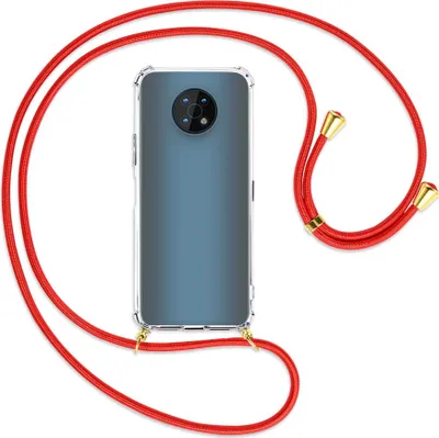 Produktbild von Handykette Backcover-Schutzhülle mit Band (Metall goldfarben) für Nokia G50 5G (TA-1358) - rot