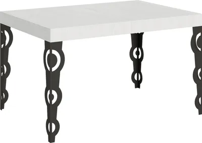 Produktbild von Ausziehbarer Tisch 90 x 130/234 cm, Gestell Karamay, Esche weiß, Anthrazit