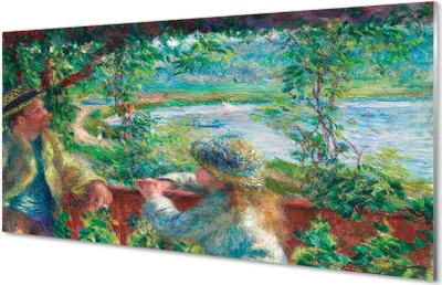 Produktbild von Glasbilder 120x60 Wandkunst Art Treffen in der Nähe des Sees