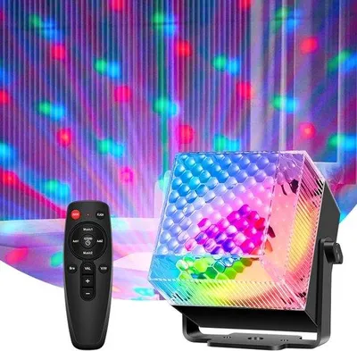 Produktbild von DJ-lichtstrips mit Sound- und Fernbedienung, RGB-Farbauswahl, stroboskopische Effekte, für KTV-Bars, Geburtstagsfeiern, Clubs, Auftritte, Halloween und Weihnachten (schwarz).