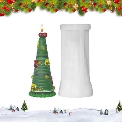 Produktbild von Weihnachtsbaumformen 3D Silikon Form für Kerzen und Seife