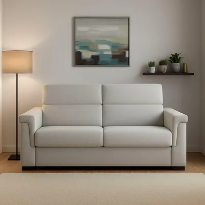 Immagine prodotto di Rigolato - Divano Letto 2 Posti, 185x95 cm Grigio Chiaro, Sfoderabile  Italy
