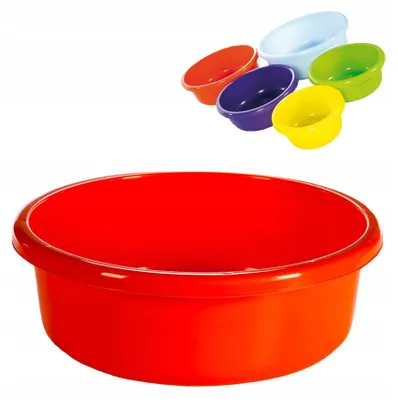 Zdjęcie produktu dla Pojemnik plastikowy, 13,5 litra, średnica 41 cm, czerwony, okrągły, głęboki, wytrzymały, , Polska