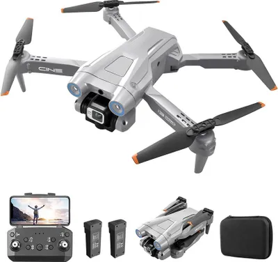 Produktbild von (Grau) RC Drohne mit 4K HD Dual Kamera 1080P RC Quadrocopter mit 2 Akkus für Einsteiger