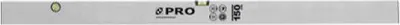 A close-up of a product label with the brand name PRO and some icons.