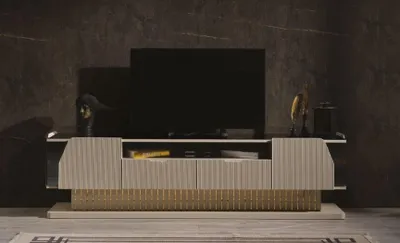 Produktbild von Luxus TV Ständer in Wohnzimmer Designer Holz Lowboard Neu Modern Möbel