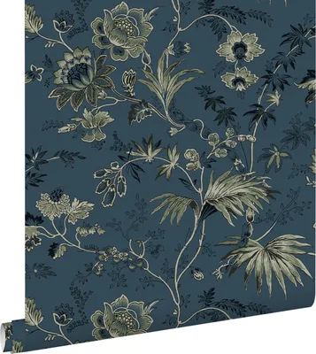 Zdjęcie produktu dla ESTAhome Tapeta zabytkowe kwiaty ciemnoniebieskimIoliwkowym 53 cm x 10.05 m
