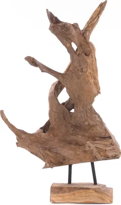 Produktbild von TREIBHOLZ SKULPTUR "ROOTS 40" | Teakholz rustikal | Dekofigur