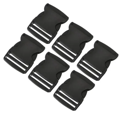 Image de Boucles réglables - Double réglage - Pour sangles de 50 mm - Lot de 6 - Noir