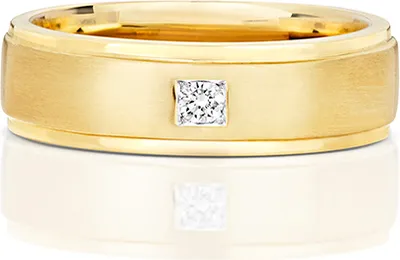 Produktbild von 9 Karat (375) Gold 6mm Flach Court Form Diamant Trauring/Ehering/Hochzeitsring Brillant-Schliff 0.05 Karat G - I1 I2, 58 (18.5); TRS380149KYRSQ