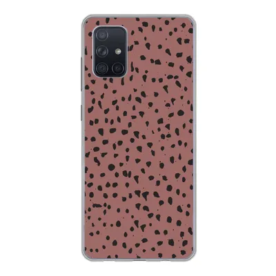 Produktbild von MuchoWow® Handyhülle Schutzhülle Hülle für Samsung Galaxy A51 Polka dots - Muster - Schwarz Silikon Softcase Handy Hülle - Schutzabdeckung