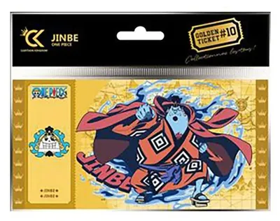 Obrázek produktu pro Kreslený svět, Zlatá vstupenka, Jinbe, One Piece #10, sběratelské karty, vícebarevné, pro děti, vícebarevné, univerzální velikost