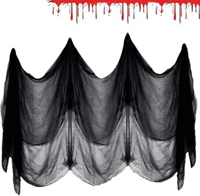 Obrázek produktu pro Černá halloweenská síťovina 2 x 10 m, dekorativní látka