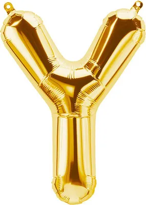 Produktbild von Folienballon Buchstabe Y, gold, ca. 40 cm, für Luftbefüllung