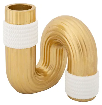 Immagine prodotto di Vaso Mauro Ferretti Bann, dimensioni 10,5x10,5x12,7 cm, colore oro e bianco