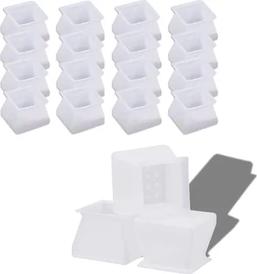 Produktbild von 16 Stück Silikon-Stuhlbeinkappen, Polster, Stuhlbeinabdeckungen, quadratische Beinschoner, Stuhlbein-Bodenschoner, Tischbeinkappen für Stuhl, Tisch, Zuhause, Sofa