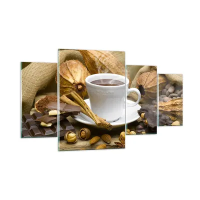 Produktbild von Bilder auf glas - Tasse Schokolade trinken Kakao - 160x90cm - Glasbilder - Wandbilder - Kunstdruck - zum Aufhängen bereit - Wanddekoration aus Glas - Glas Bilder - Wandbild auf Glas - GDL160x90-2480