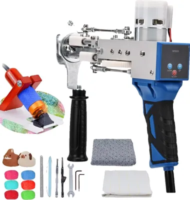 Image de Pistolet électrique pour tufting de tapis, vitesse réglable 10-40 points/seconde, 2-en-1 coupe et bouclage, kit d'affichage digital2