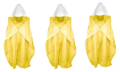 Productafbeelding van Solidchoice - 3x Herbruikbare Regenponcho in Geel voor Volwassenen