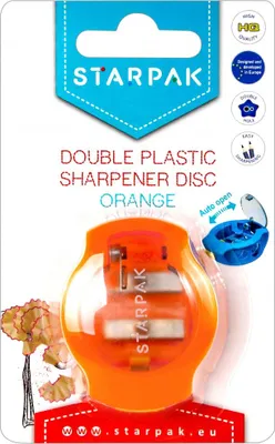 Immagine prodotto di Affilatoio doppio con contenitore arancione Starpak 471006