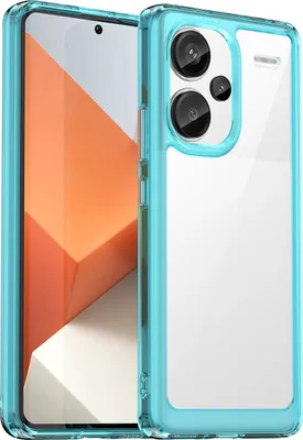 Produktbild von Schutzhülle für Xiaomi Redmi Note 13 Pro+ Klar Rückseite Stoßfeste TPU Silikon Bumper Hülle Hellblau